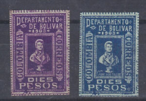 Bolivar, Colombia state, rare local post of 1903, color shades, 10 Pesos $$