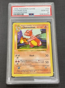 1999 Pokemon Base Set Charmeleon PSA 10 Shadowless #24/102 GEM MINT - Picture 1 of 2