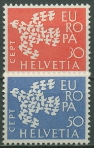 Suiza 1961 Europa CEPT paloma de la paz 736/37 sin usar - Imagen 1 de 1