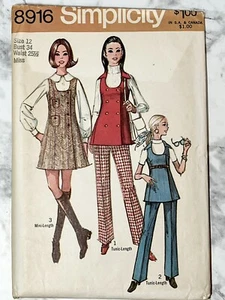 Simplicity # 8916 Sewing Pattern: Junior/Teens' Mini-Jumper-Tunic- Pants Sz 12 - Picture 1 of 2