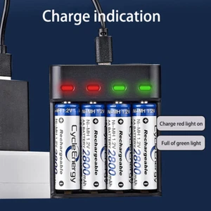 4 ranuras cargador de batería para baterías recargables Ni-MH Ni-CD AAA carga rápida - Imagen 1 de 20