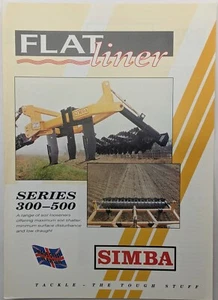 Original Simba Flatliner Series 300 - 500 Soil Loosener Brochure, c 1980's - Picture 1 of 4