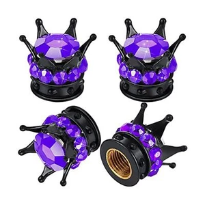 4PCS Sparkling Crystal Diamonds Car Tire Tyre Valve Dust Caps X3L4 Set K5E5 - Picture 1 of 15