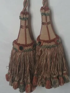 Lee Jofa Cliveden Double Tassel Brick Red Tieback MSRP $288/each - Picture 1 of 9