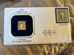 First Day Issue .24 George Washington 22K Gold Replica - 1860 Regular Issue - Picture 1 of 1