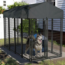 XXL Stahl Hundekäfig Hundebox mit Wasserdichte Abdeckung Hundegehge Innen Außen 