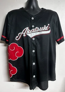 Box Lunch Naruto AKATSUKI Baseball Jersey Men's SZ: L Black Red - NWT - Picture 1 of 15