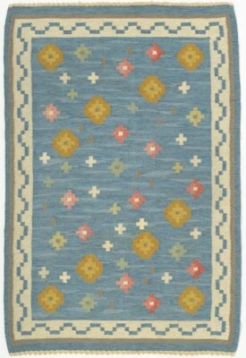 Vintage Beautiful Swedish Scandinavian Soft Kilim, Bedroom Kilim 2x4 ft Rug - Image 1 of 3
