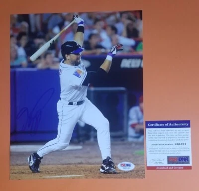 MIKE PIAZZA SIGNED NY METS 8"X10" COLOR PHOTO PSA/DNA COA jsa bas Auto Baseball - Image 1 of 2