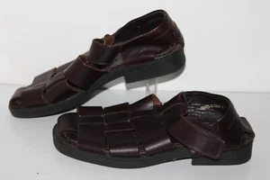 Club Room by Charter Plus Fisherman Sandals, Brown, Leather, Men's US Size 9 - Picture 1 of 5