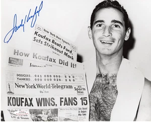 sandy koufax dodger baseball pitcher autograph 8x10 photo authenticated COA - Picture 1 of 2