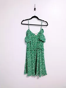 Jessica Simpson green floral sundress with off the shoulder cute.  Size large - Picture 1 of 5
