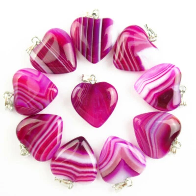 Cuentas colgantes corazón ágata ónix blanco melocotón 10 piezas 20x6 mm Foto 1 de 4