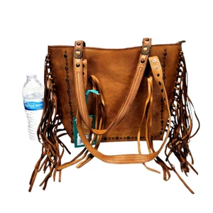 Montana West Genuine Leather Western Concealed Carry Purse Light Brown - Picture 1 of 7