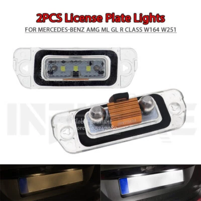 2Pcs For Mercedes-Benz GL ML R Class X164 W164 W251 LED License Plate Light Foto 1 de 4