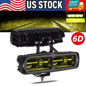 2X 6inch LED Work Light Bar Spot Pods Fog Lamp Offroad Driving Truck 4WD Yellow - Picture 1 of 13
