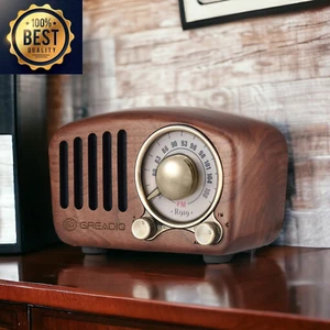 Radio Retro Vintage Nussbaumholz Bluetooth Lautsprecher - Stil, Bassverbesserung, Lo - Bild 1 von 1