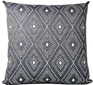 Funda Almohada Decorativa Moderna Geométrica Índigo y Blanco 18" - Imagen 1 de 5