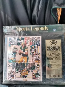 NFL Green Bay Packers Super Bowl XXXI Sports Legends Placa Difícil de encontrar Favre Totalmente Nuevo - Imagen 1 de 1