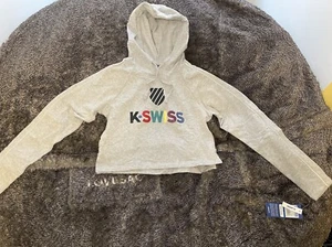 K-Swiss Women’s Fleece Grey Cropped Hoodie Size XS MSRP $60 NWT Brand New - Picture 1 of 6