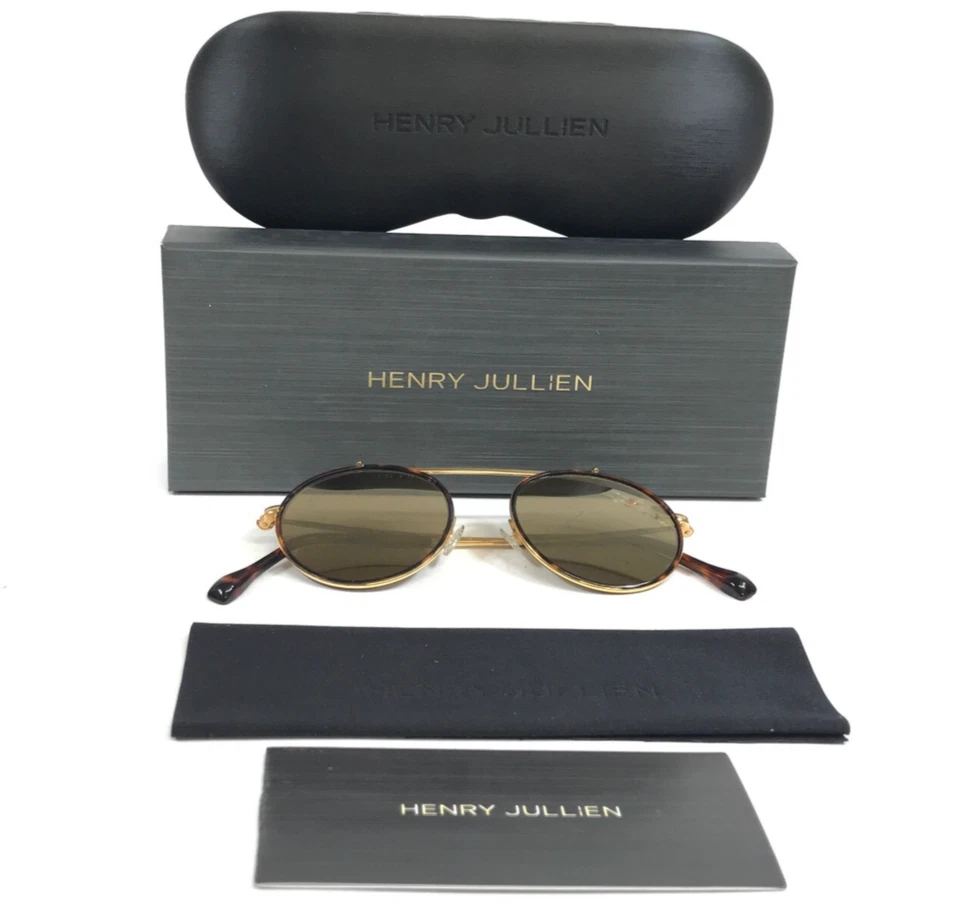 Gafas de sol Henry Jullien YALE C56P02 chapadas en oro tortuga con lentes marrón oscuro Foto 1 de 4