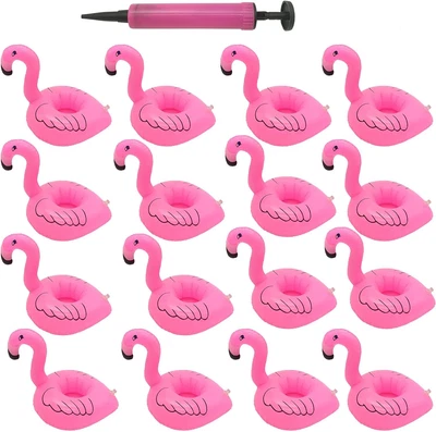 Bobofly Inflatable Drink Holder, 16 Packs Flamingos Floats Inflatable Cup Flo... - image 1 of 4