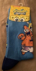 Men’s Crew Socks Spongebob Squarepants Patrick Blue Size 8-12 NWT 1 Pair - Picture 1 of 4