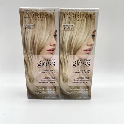 L'Oreal Le Color Gloss One Step тонизирующий блеск классный блондин 4 унц 2 упаковки - Изображение 1 из 4