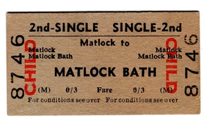 Billete de tren: B.T.C.: Matlock to Matlock Bath, 1966 - Imagen 1 de 1