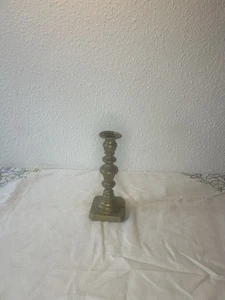 vintage antique large Georgian square based brass candlestick - Picture 1 of 6
