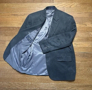Blazer Chaps Ralph Lauren Para Hombres 42S Gris Imitación Gamuza Chaqueta Deportiva Microfibra - Imagen 1 de 8
