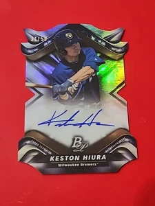 Keston Hiura 2019 Bowman Platinum Die Cut Auto 37/50 Milwaukee Brewers - Foto 1 di 5