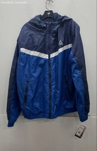 Reebok Mens Navy Long Sleeve Waterproof Hooded Full-Zip Rain Jacket Size XL - Picture 1 of 5