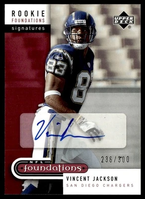 2005 Upper Deck Foundations Auto Vincent Jackson RC 236/300 #222 - Image 1 of 2