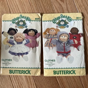 Cabbage Patch Kids Clothes Butterick Patterns 6509 Uncut 6511 Cut 1984 Vintage - Picture 1 of 7