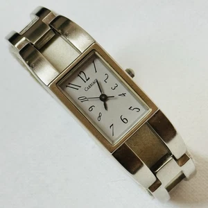 Vintage Timex Carriage Damen Art Deco graues Zifferblatt silber Tank Armband Uhr - Bild 1 von 12
