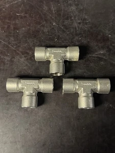 1- Swagelok Stainless Steel Pipe Tee Fitting, 3/8" Female NPT,   SS-6-T - Picture 1 of 5