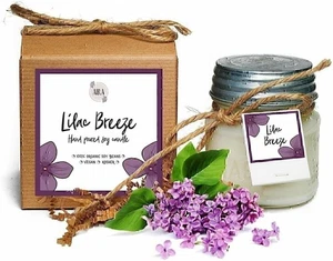 Aira Soja Kerzen - Bio, vegan, im Einmachglas mit ätherischen Ölen, Fliederbrise - Bild 1 von 5