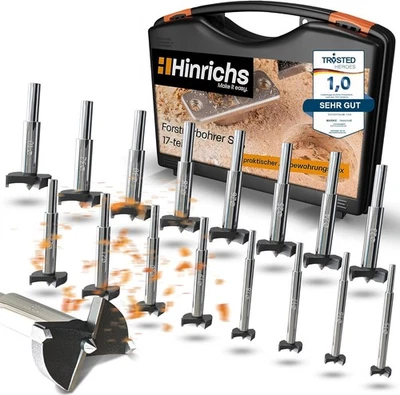 Hinrichs Fostnerbohrer Set mit 17 verschiedenen Bohrern in praktischer Box - Bild 1 von 4