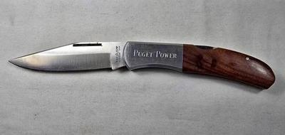 1980s Vtg Kershaw Folding Pocket Knife Kai Japan 4200 PUGET POWER Employee Award - Image 1 of 4