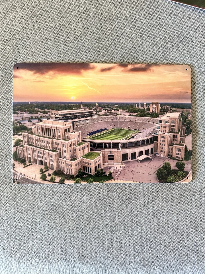 Notre Dame Stadium Metal Sign - 12”x8” - Image 1 of 1