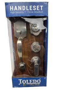 TOLEDO Doppelzylinder Türdrücker Set Satin Nickel V1601CO/CAUS15 - Bild 1 von 8
