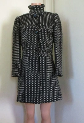 CNC COSTUME NATIONAL WOOL BLEND BLACK WHITE METALLIC TWEED COAT, SIZE 30/44 MED) - Image 1 of 4