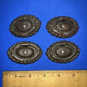 Vintage Victorian Metal Drop Pull single post cabinet Handles lot of 4 - Picture 1 of 10