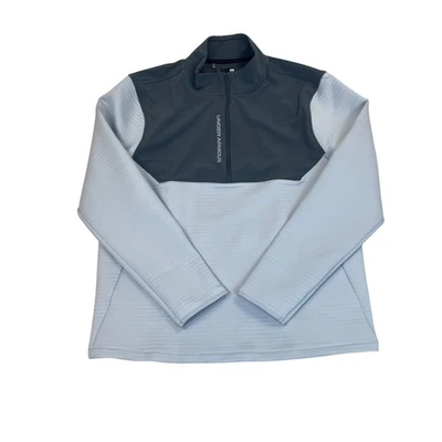 Camiseta de golf Under Armour para hombre gris/blanco con cremallera manga larga XL Foto 1 de 4