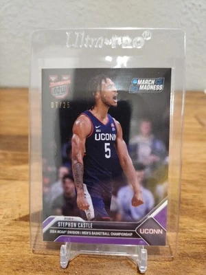 2024 Bowman U Now NCAA March Madness Stephon Castle Purple /25 #16 UCONN - Image 1 of 3