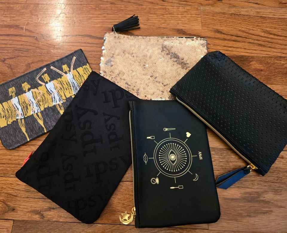 Lot Of 5 Ipsy Cosmetic Bags Five Asstd Styles Brand new - Image 1 of 3