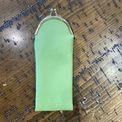 Vtg Kate Spade Wink Wink Green/Gold Eyeglass Case 804167 Kiss Snap Closure Y2K - Image 1 of 4