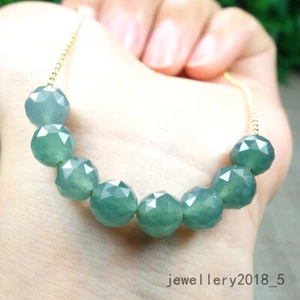 Certified Icy Green Burma 100% Natural A Jadeite Jade Beads Necklace 转运珠项链 - Picture 1 of 14