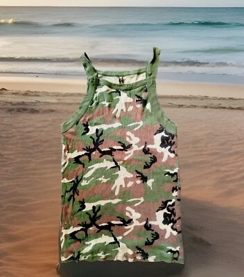 CAMISETA SIN MANGAS AZUL CRUDO “CAMUFLAJE” CUELLO CUADRADO SIN MANGAS CAMUFLAJE PARA HOMBRE 3XL Foto 1 de 4